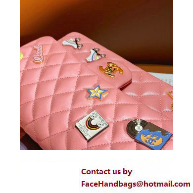 chanel Lambskin, Enamel  &  Gold-Tone Metal Classic Handbag A01112 pink 2024